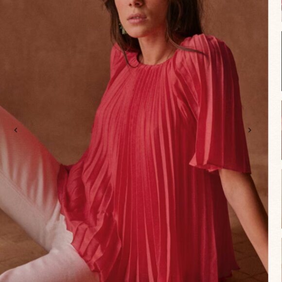 Sezane Romy Blouse - colour Poppy - Picture 2 of 4